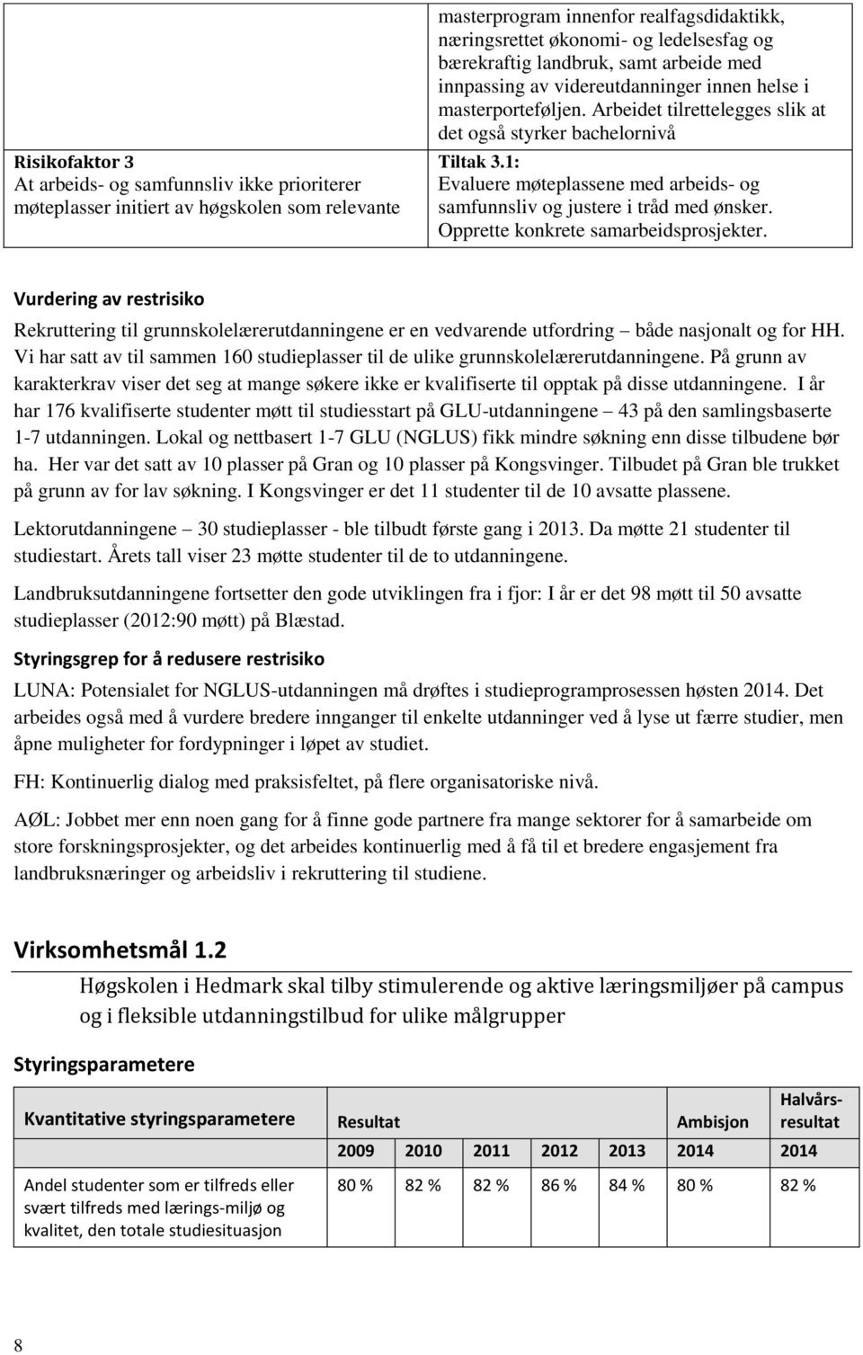 1: Evaluere møteplassene med arbeids- og samfunnsliv og justere i tråd med ønsker. Opprette konkrete samarbeidsprosjekter.