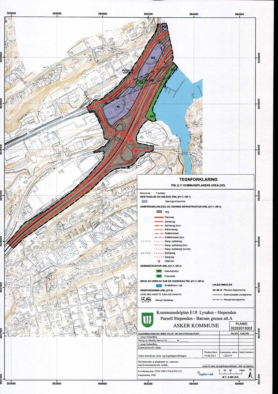 (PBL 11-7, NR 2) Veg Fjernveg Samleveg Samleveg (bru) Adkomstveg Kollektivtraså - Kollektivtraså (bru) Gang- sykkelveg Gang- sykkelveg (bru) Gang- sykkelveg (tunnel).