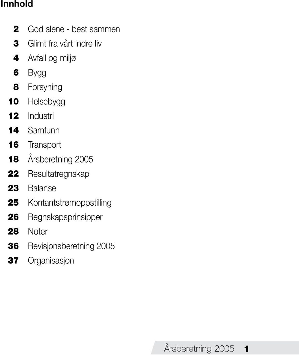 Transport 18 22 Resultatregnskap 23 Balanse 25 Kontantstrømoppstilling