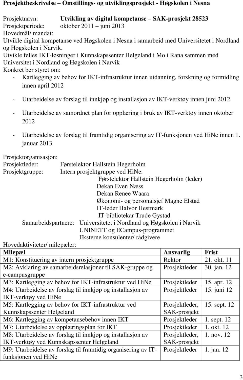 Utvikle felles IKT-løsninger i Kunnskapssenter Helgeland i Mo i Rana sammen med Universitet i Nordland og Høgskolen i Narvik Konkret ber styret om: - Kartlegging av behov for IKT-infrastruktur innen