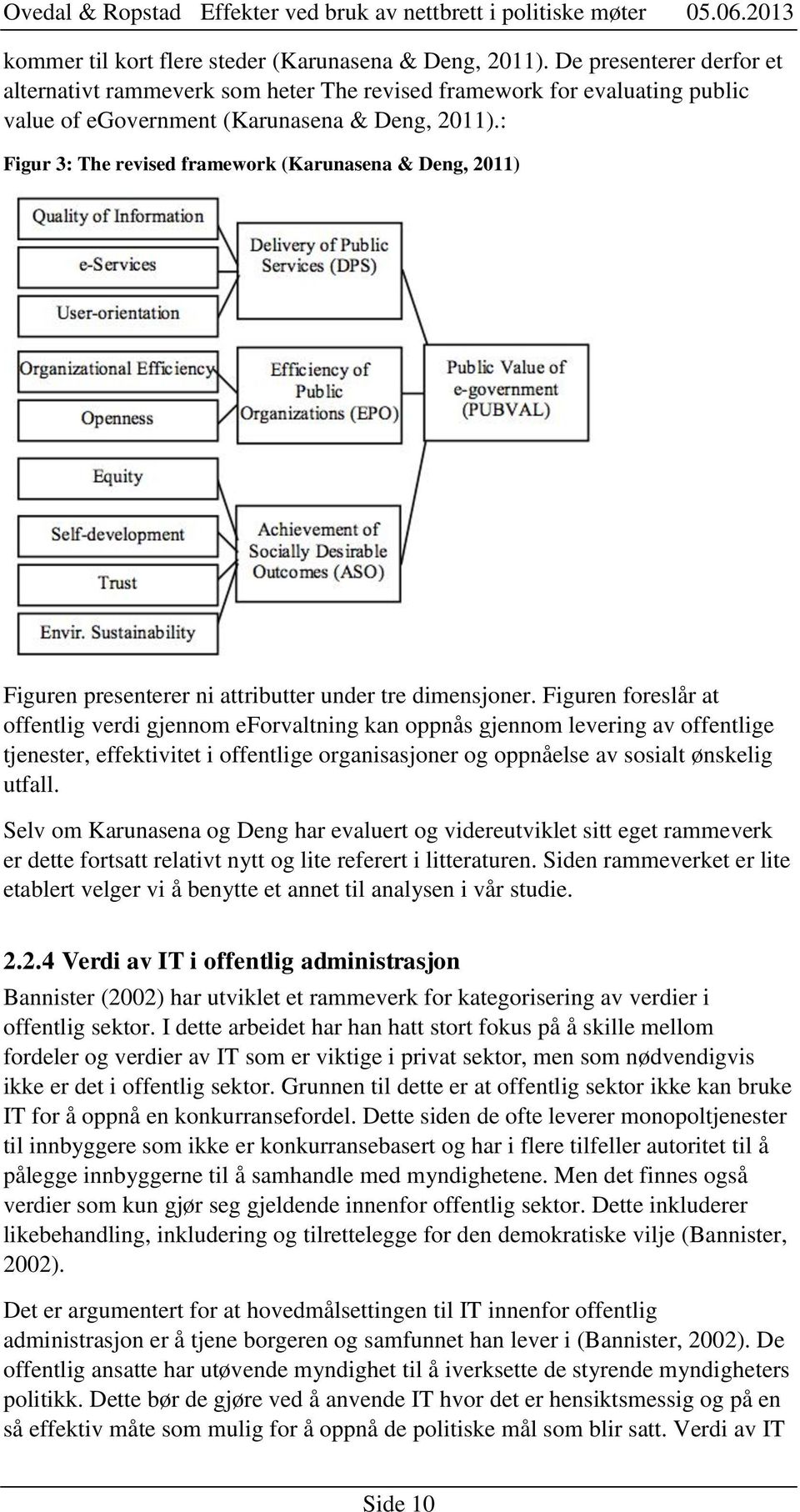 : Figur 3: The revised framework (Karunasena & Deng, 2011) Figuren presenterer ni attributter under tre dimensjoner.