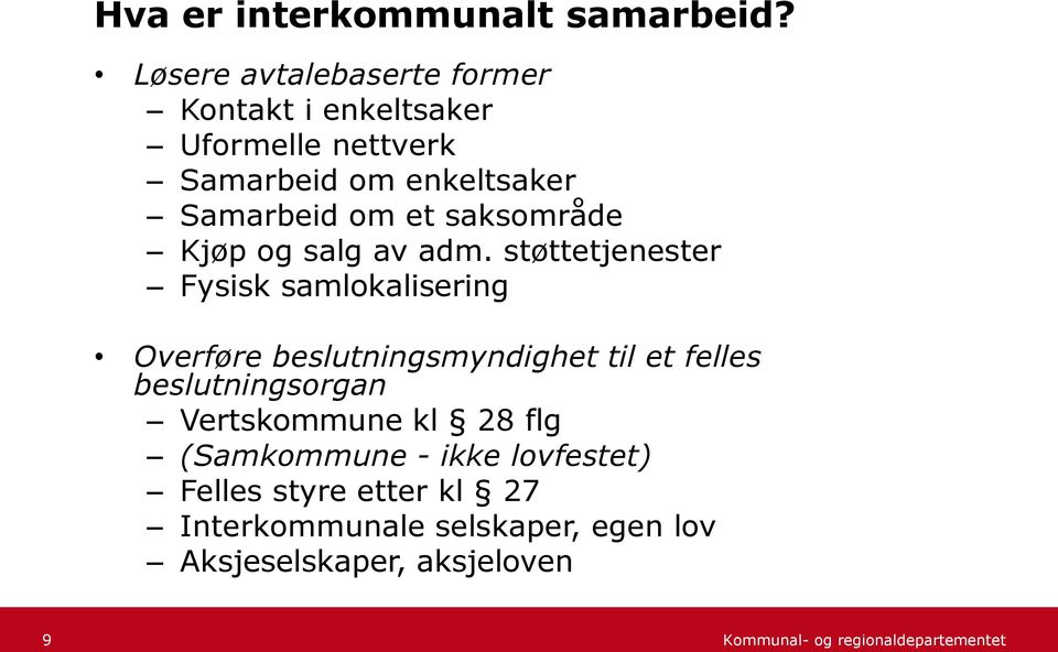 om et saksområde Kjøp og salg av adm.