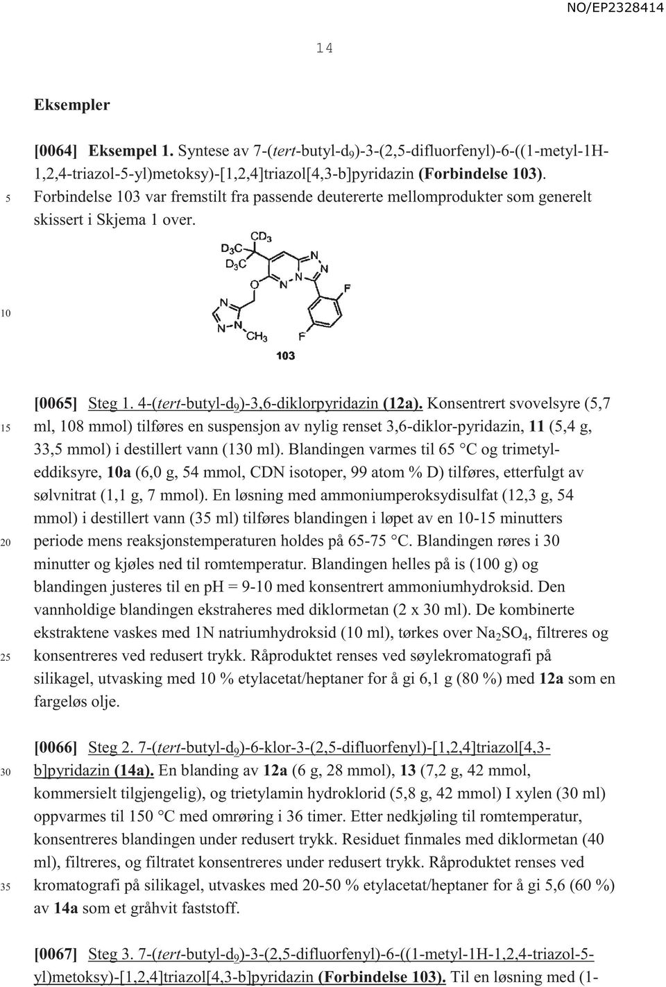 Konsentrert svovelsyre (,7 ml, 8 mmol) tilføres en suspensjon av nylig renset 3,6-diklor-pyridazin, 11 (,4 g, 33, mmol) i destillert vann (1 ml).