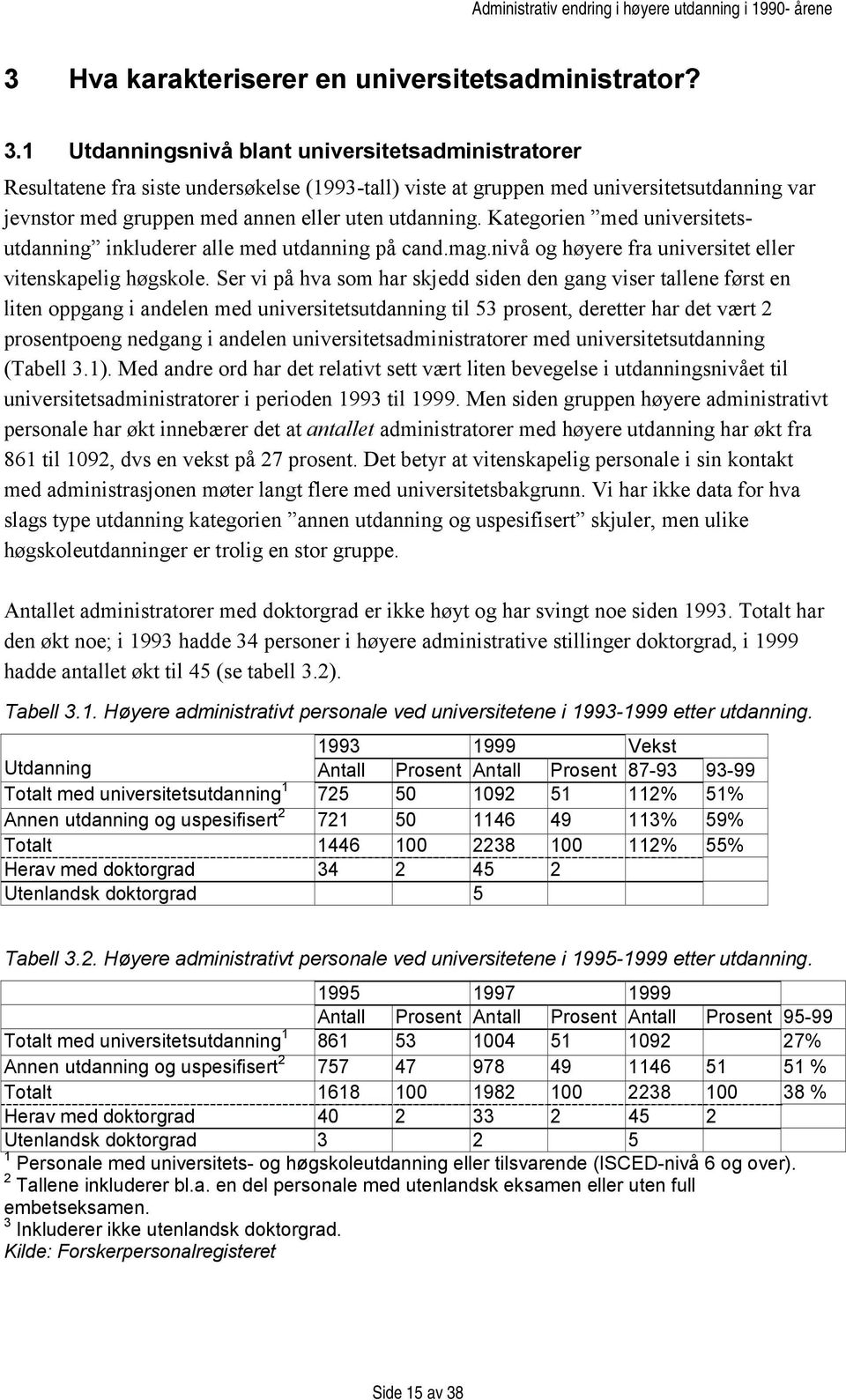 Kategorien med universitetsutdanning inkluderer alle med utdanning på cand.mag.nivå og høyere fra universitet eller vitenskapelig høgskole.