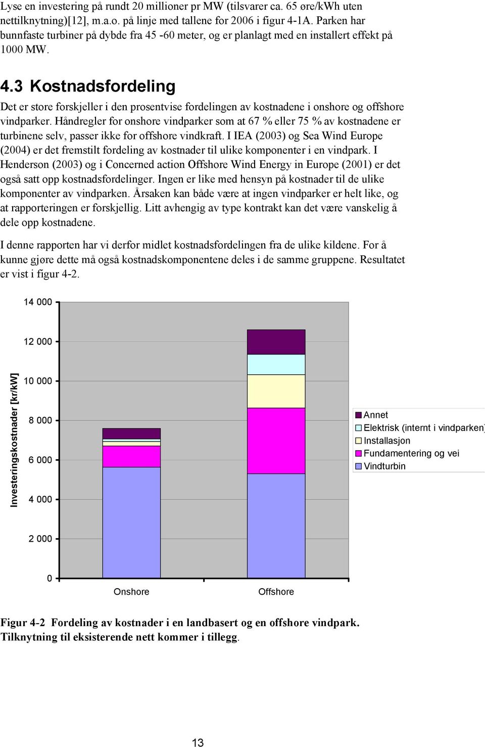 Håndregler for onshore vindparker som at 67 % eller 75 % av kostnadene er turbinene selv, passer ikke for offshore vindkraft.