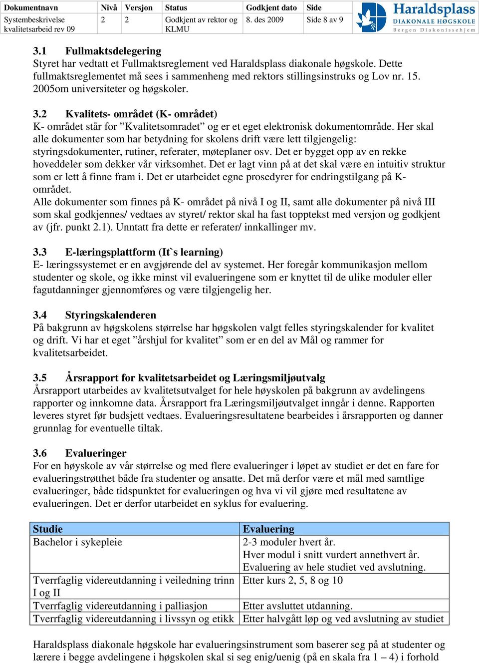 2 Kvalitets- området (K- området) K- området står for Kvalitetsomradet og er et eget elektronisk dokumentområde.