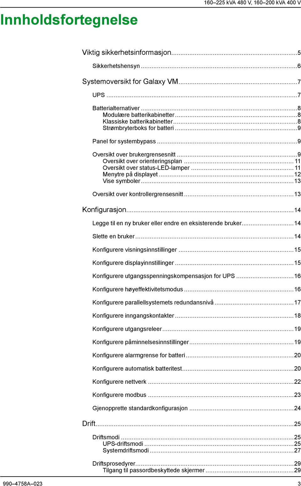 .. 11 Oversikt over status-led-lamper... 11 Menytre på displayet...12 Vise symboler...13 Oversikt over kontrollergrensesnitt...13 Konfigurasjon.