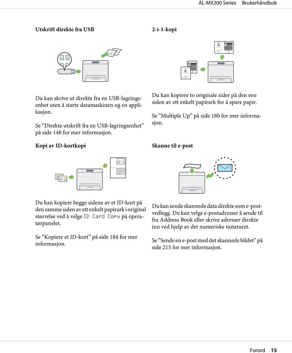 Se Multiple Up på side 180 for mer informasjon.