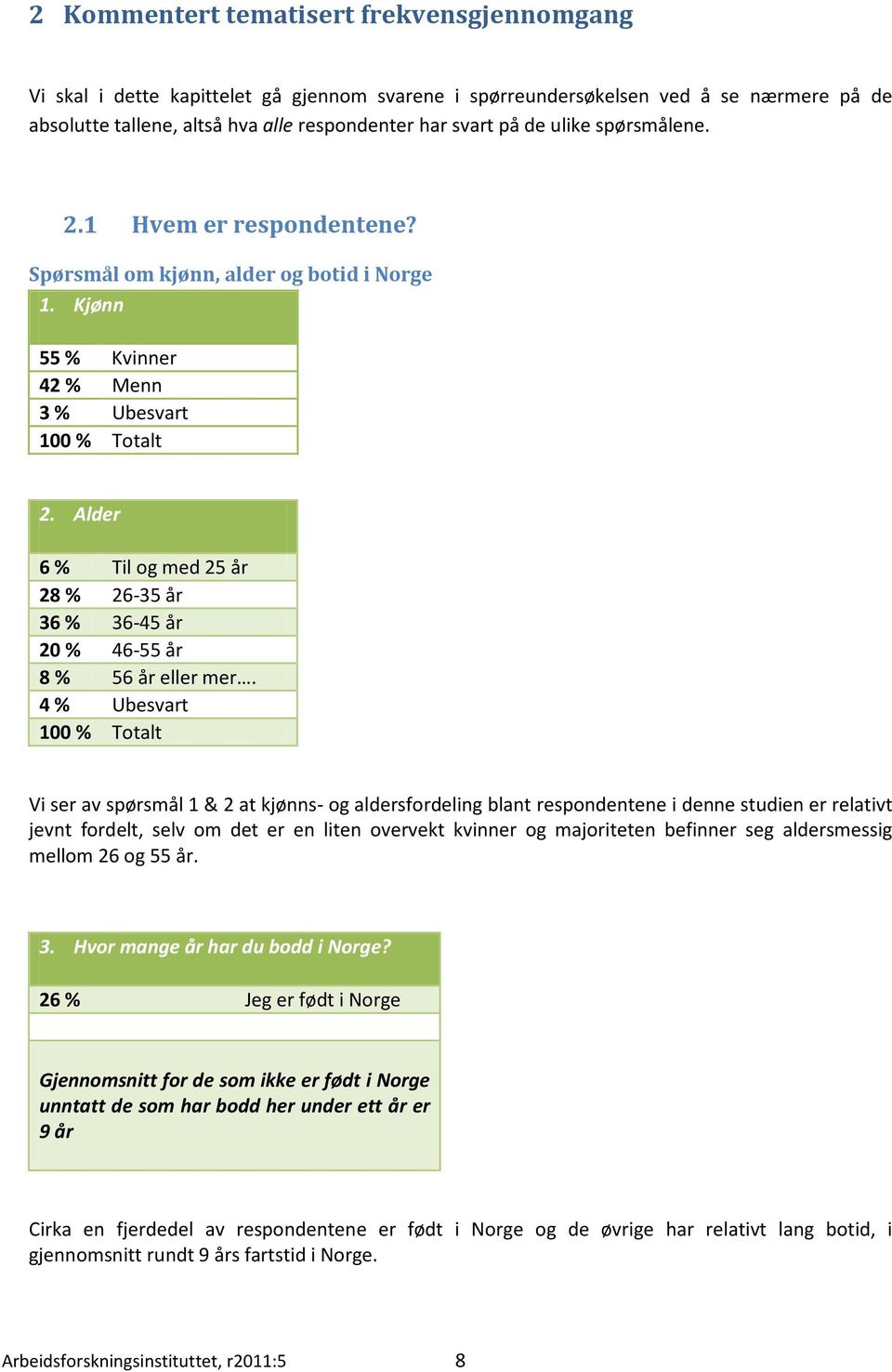 Alder 6 % Til og med 25 år 28 % 26-35 år 36 % 36-45 år 20 % 46-55 år 8 % 56 år eller mer.