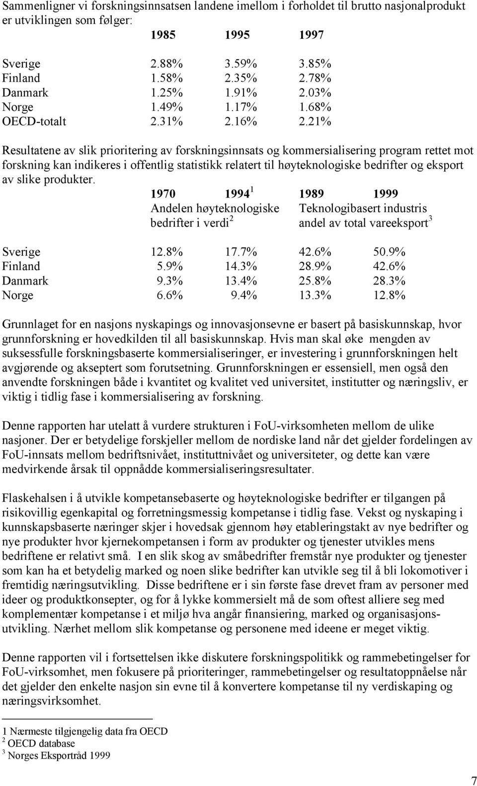 21% Resultatene av slik prioritering av forskningsinnsats og kommersialisering program rettet mot forskning kan indikeres i offentlig statistikk relatert til høyteknologiske bedrifter og eksport av