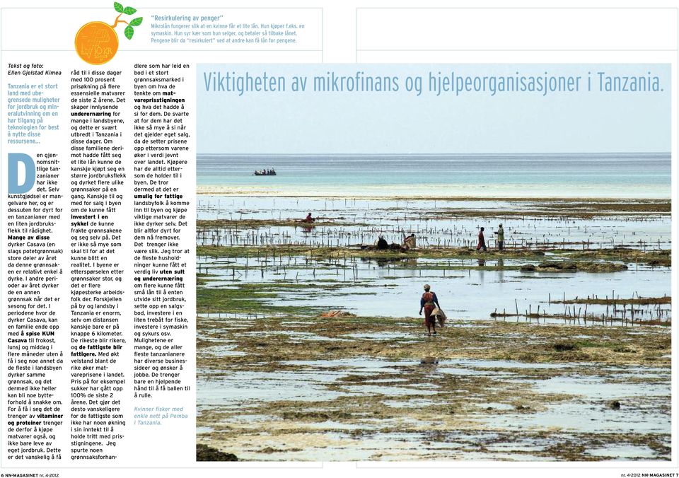 Tekst og foto: Ellen Gjelstad Kimea Tanzania er et stort land med ubegrensede muligheter for jordbruk og mineralutvinning om en har tilgang på teknologien for best å nytte disse ressursene.