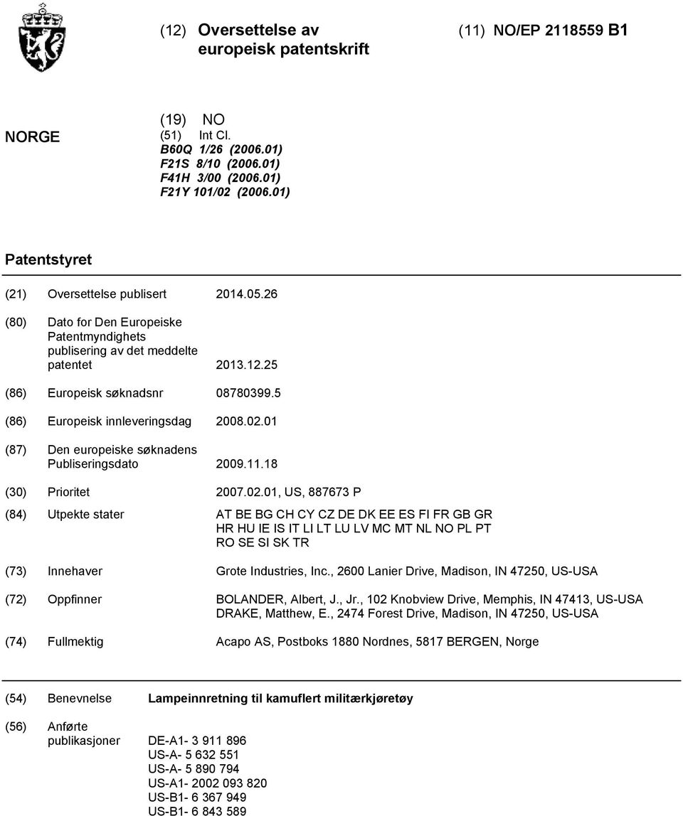 (86) Europeisk innleveringsdag 08.02.