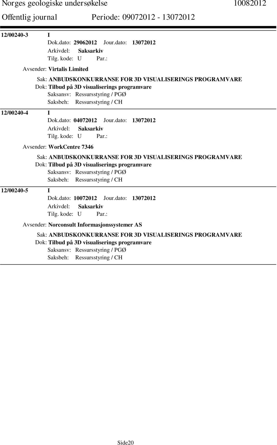 Ressursstyring / CH 12/00240-4 I Dok.dato: 04072012 Jour.