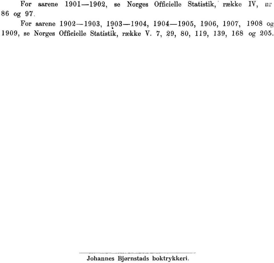 907, 908 og 909, se Norges Officielle Statistik, række V