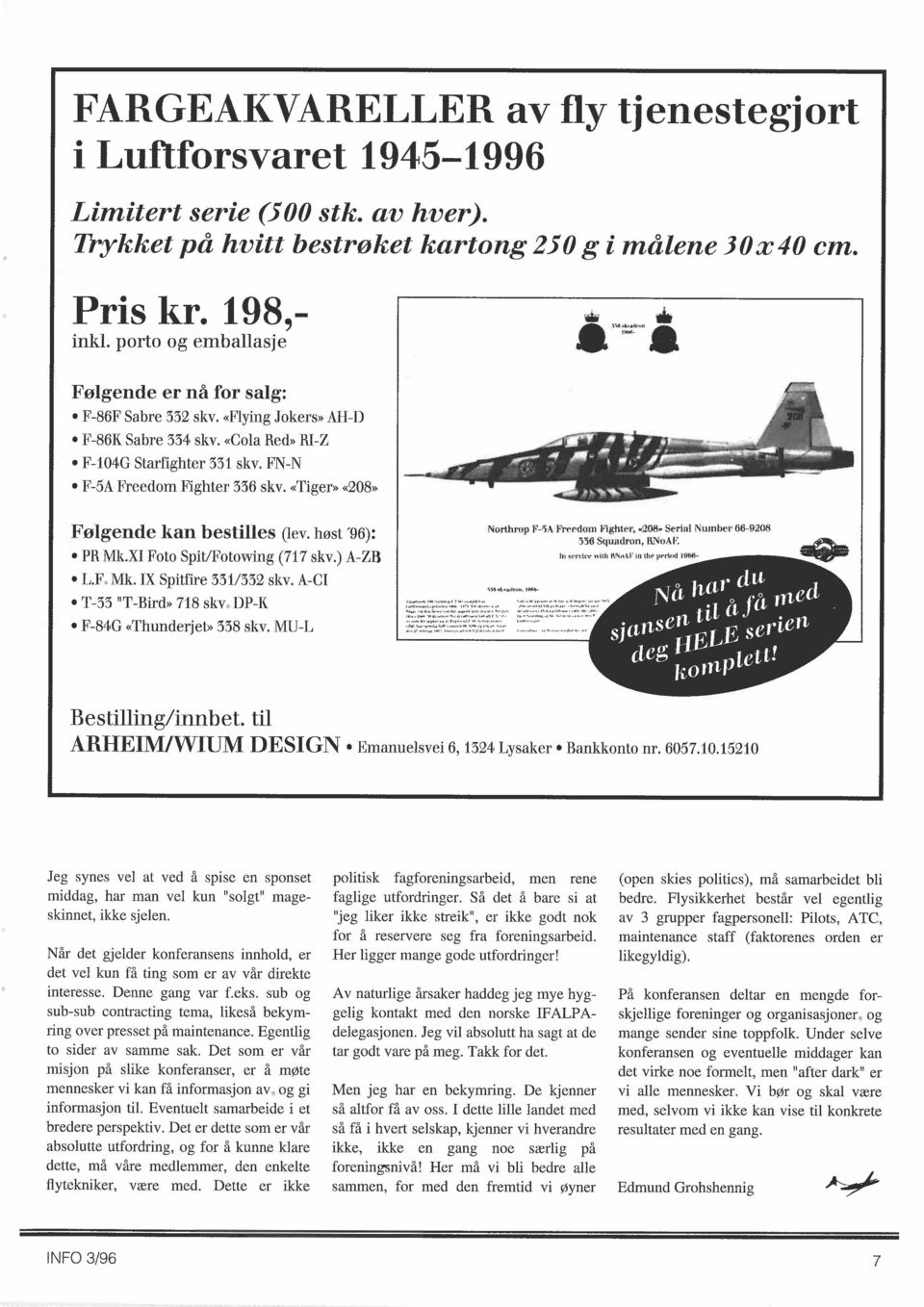 Felgende kan bestilles (lev. høst '96): PR Mk.XI Foto Spit/Fotowing (717 s~v.) A-ZB nior&i.i?p P54 Ftc..~dorii fighter, a208- Sentri humher 86 R208 338 Squadron, KYoAf' li, %l n~ri *.