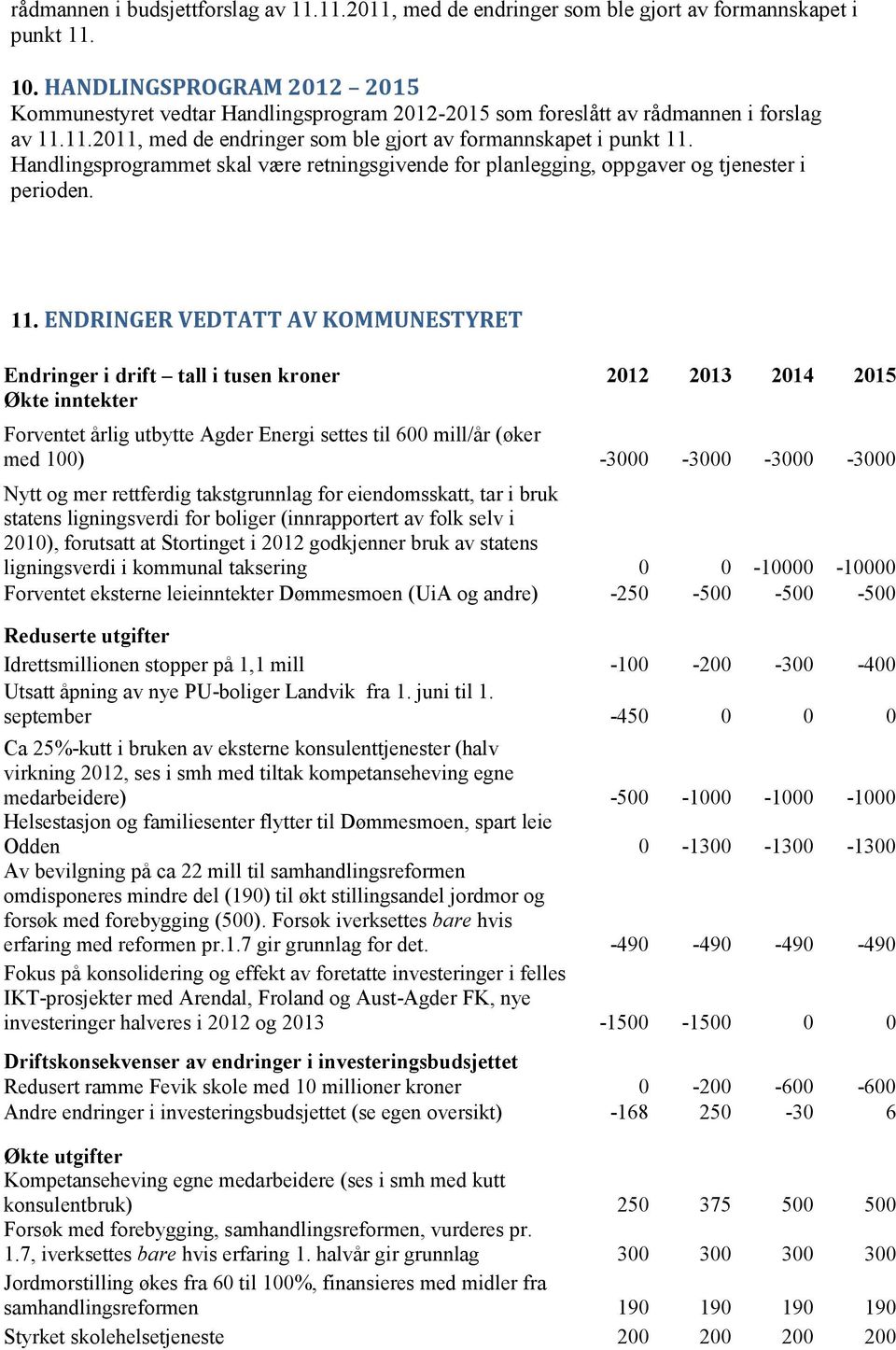 Handlingsprogrammet skal være retningsgivende for planlegging, oppgaver og tjenester i perioden. 11.