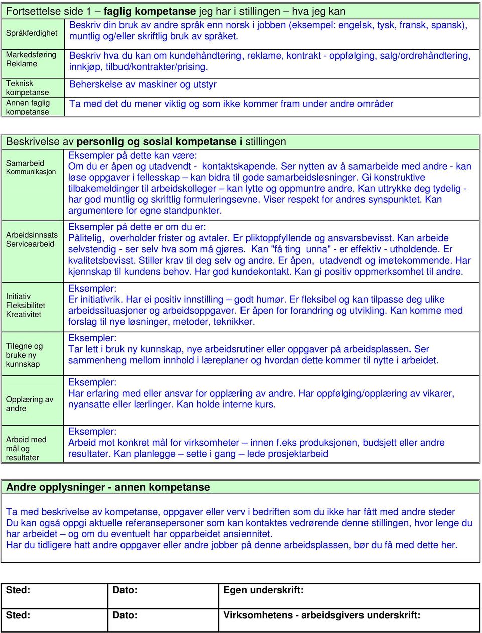 Markedsføring Reklame Teknisk kompetanse Annen faglig kompetanse Beskriv hva du kan om kundehåndtering, reklame, kontrakt - oppfølging, salg/ordrehåndtering, innkjøp, tilbud/kontrakter/prising.