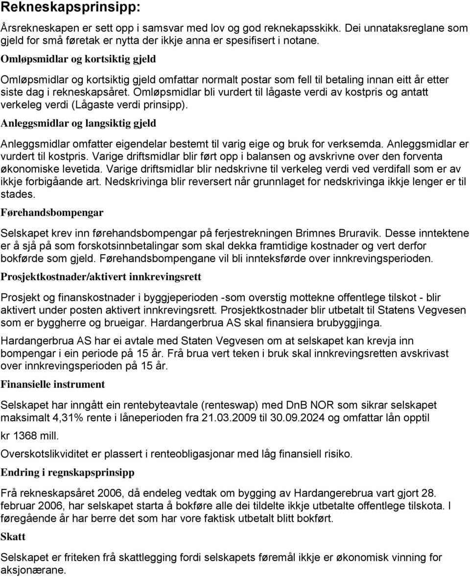 Omløpsmidlar bli vurdert til lågaste verdi av kostpris og antatt verkeleg verdi (Lågaste verdi prinsipp).