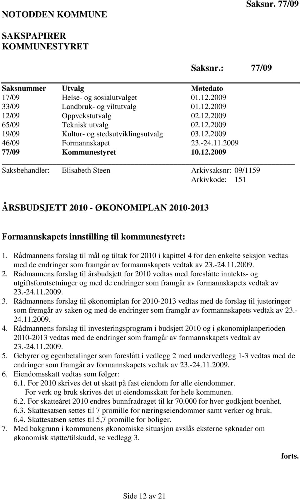 Rådmannens forslag til mål og tiltak for 20