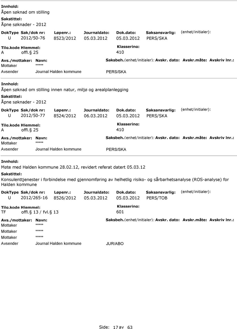 RS/SKA A offl. 25 410 RS/SKA Møte med Halden kommune 28.02.12, revidert referat datert 05.03.