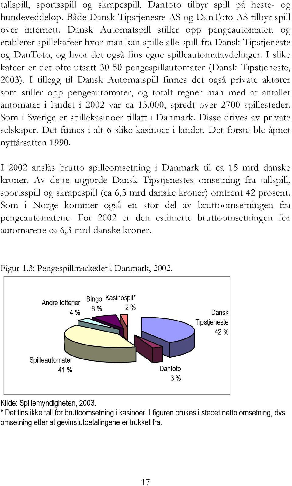 I slike kafeer er det ofte utsatt 30-50 pengespillautomater (Dansk Tipstjeneste, 2003).