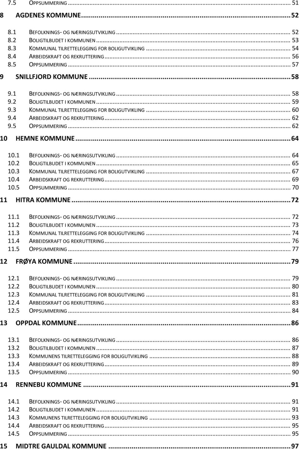 3 KOMMUNAL TILRETTELEGGING FOR BOLIGUTVIKLING... 60 9.4 ARBEIDSKRAFT OG REKRUTTERING... 62 9.5 OPPSUMMERING... 62 10 HEMNE KOMMUNE... 64 10.1 BEFOLKNINGS OG NÆRINGSUTVIKLING... 64 10.2 BOLIGTILBUDET I KOMMUNEN.