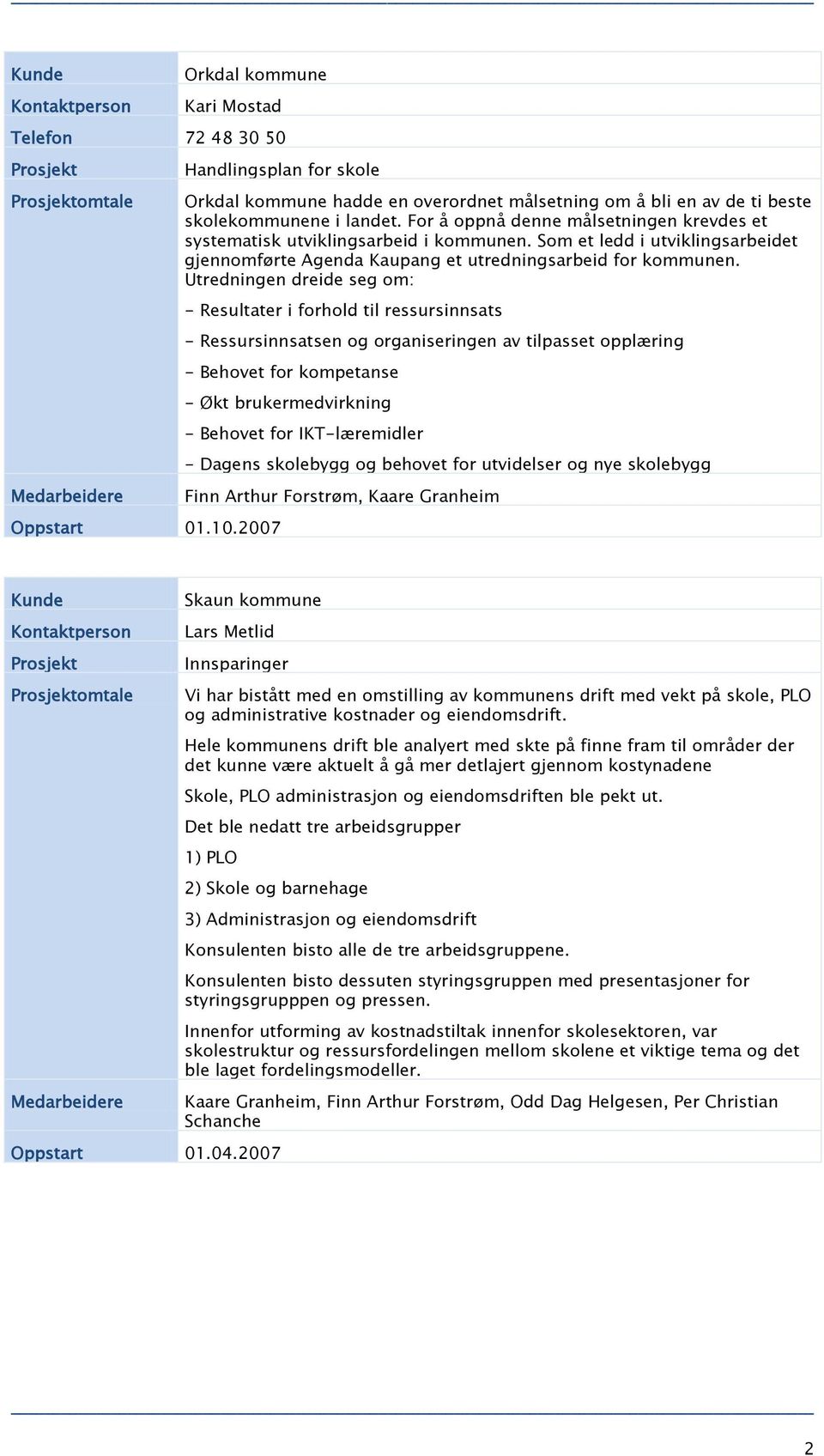 Utredningen dreide seg om: - Resultater i forhold til ressursinnsats - Ressursinnsatsen og organiseringen av tilpasset opplæring - Behovet for kompetanse - Økt brukermedvirkning - Behovet for