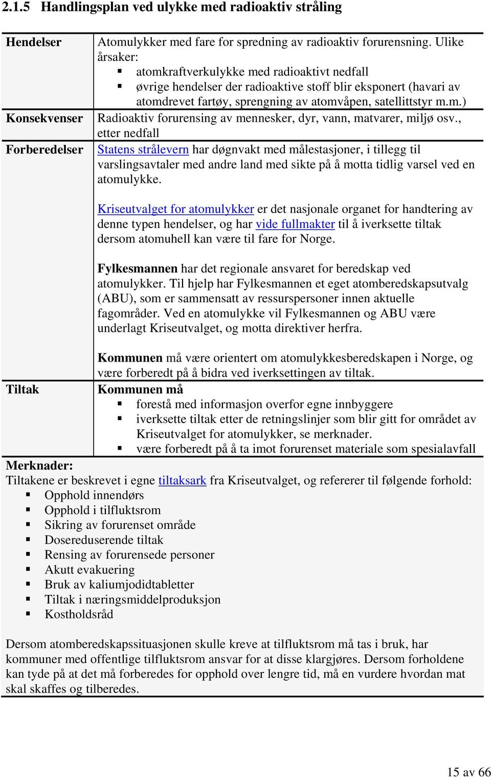 , etter nedfall Statens strålevern har døgnvakt med målestasjoner, i tillegg til varslingsavtaler med andre land med sikte på å motta tidlig varsel ved en atomulykke.