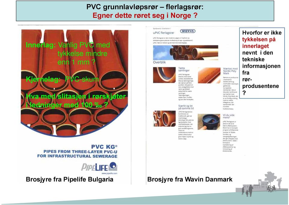 Kjernelag: PVC-skum Hva med slitasjen i rørskjøter i ledninger med 100?