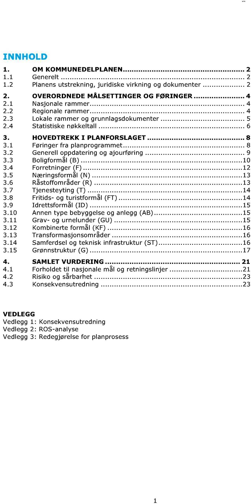 ..... 9. Boligformål (B)...... 1.4 Forretninger (F)...... 1.5 Næringsformål (N)...... 1.6 Råstoffområder (R)...... 1.7 Tjenesteyting (T)...... 14.8 Fritids- og turistformål (FT)...... 14.9 Idrettsformål (ID).