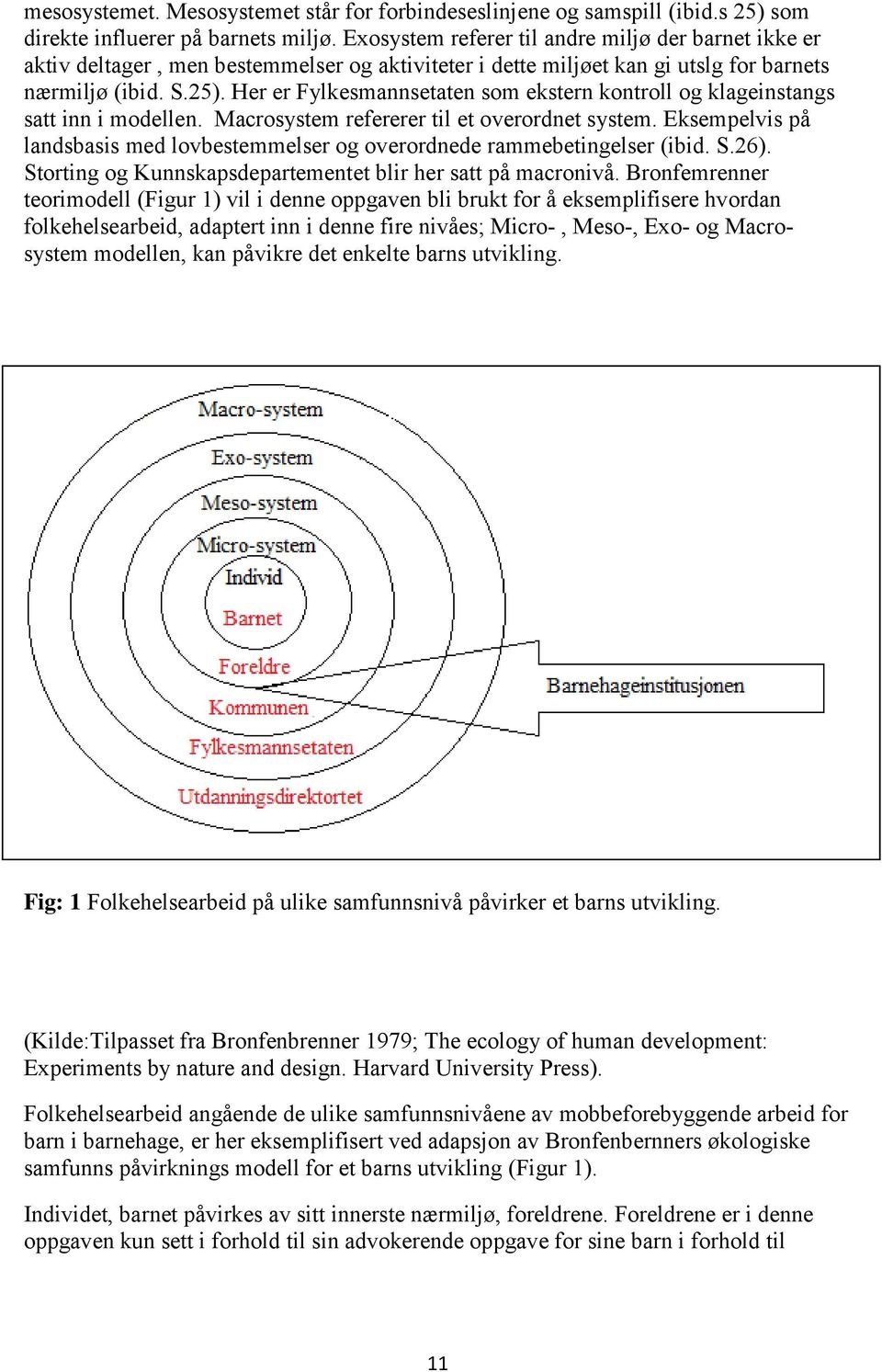 Her er Fylkesmannsetaten som ekstern kontroll og klageinstangs satt inn i modellen. Macrosystem refererer til et overordnet system.