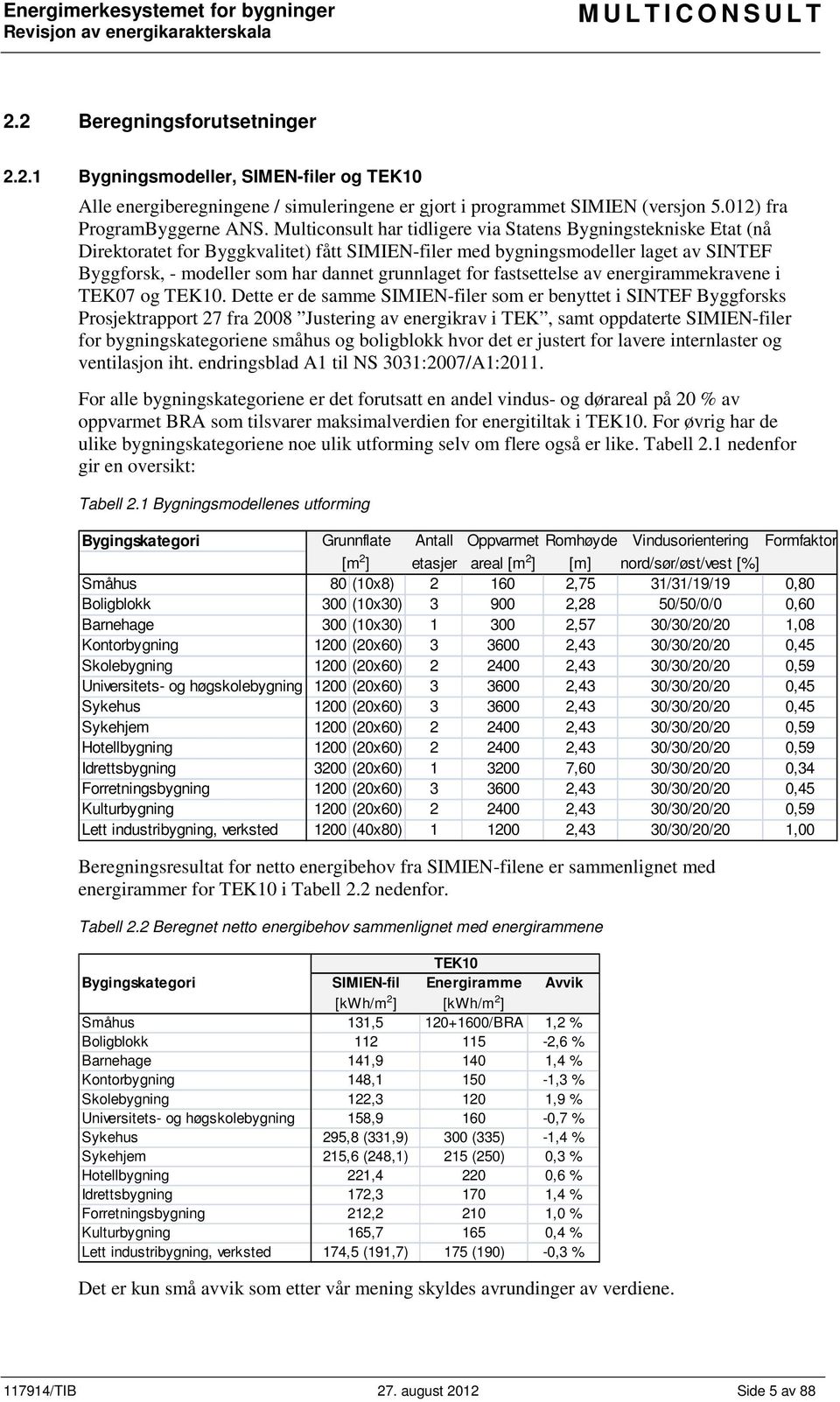 fastsettelse av energirammekravene i TEK07 og TEK10.