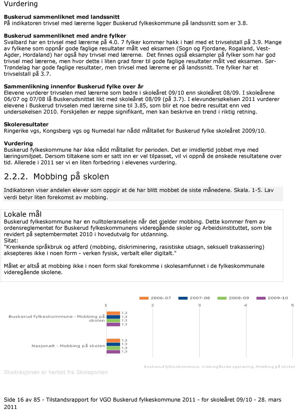 Mange av fylkene som oppnår gode faglige resultater målt ved eksamen (Sogn og Fjordane, Rogaland, Vest- Agder, Hordaland) har også høy trivsel med lærerne.