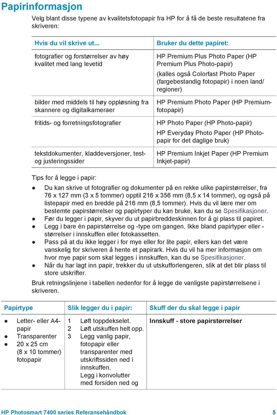 kladdeversjoner, testog justeringssider Bruker du dette papiret: HP Premium Plus Photo Paper (HP Premium Plus Photo-papir) (kalles også Colorfast Photo Paper (fargebestandig fotopapir) i noen land/