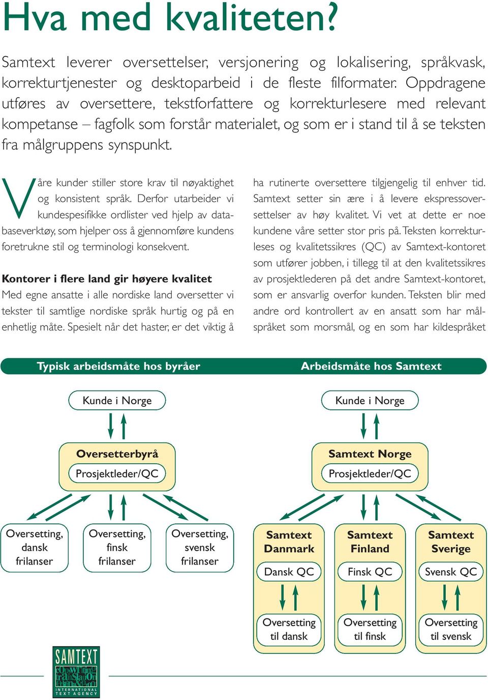 Våre kunder stiller store krav til nøyaktighet og konsistent språk.