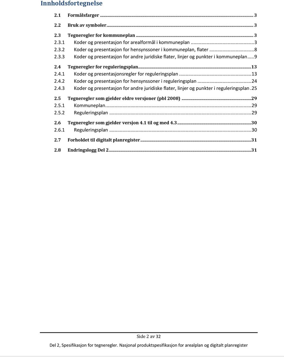 .. 13 2.4.2 Koder og presentasjon for hensynssoner i reguleringsplan... 24 2.4.3 Koder og presentasjon for andre juridiske flater, linjer og punkter i reguleringsplan. 25 2.