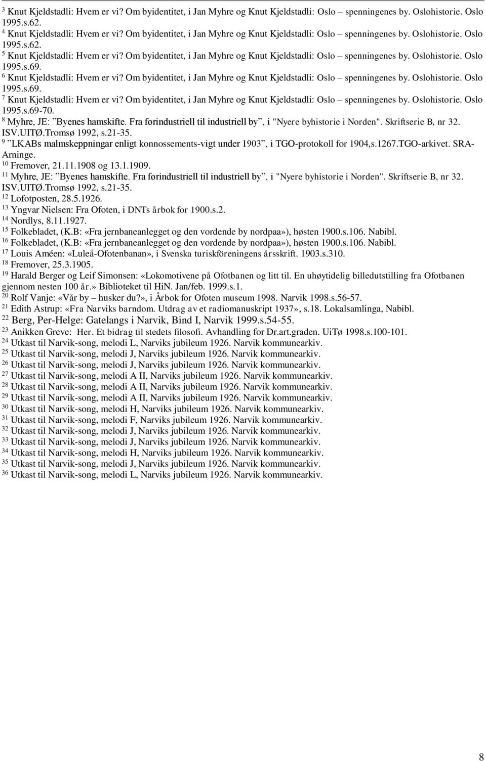 11 Myhre, JE: Byenes hamskifte. Fra førindustriell til industriell by, i "Nyere byhistorie i Norden". Skriftserie B, nr 32. ISV.UITØ.Tromsø 1992, s.21-35. 12 Lofotposten, 28.5.1926.