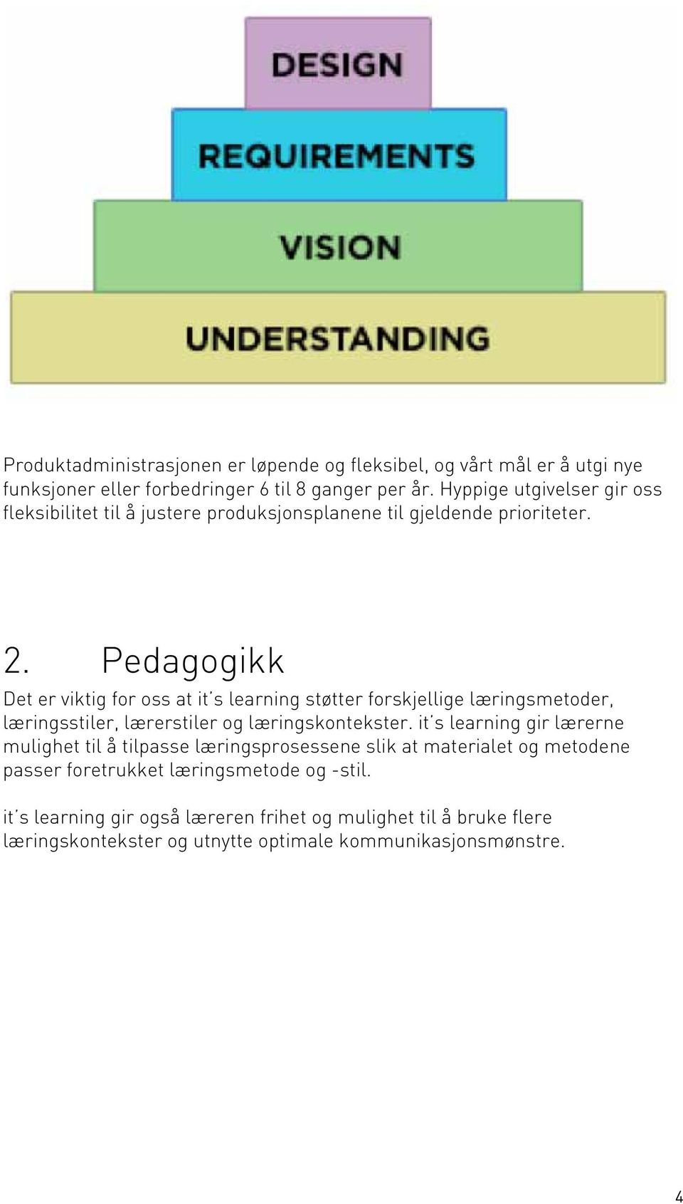 Pedagogikk Det er viktig for oss at it s learning støtter forskjellige læringsmetoder, læringsstiler, lærerstiler og læringskontekster.