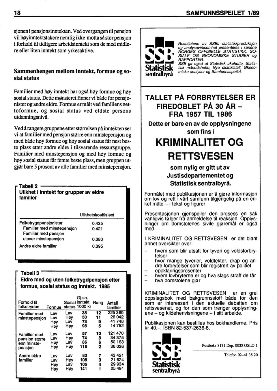 Sammenhengen mellom inntekt, formue og sosial status N Statistisk sentralbyrå Resultatene av SSBs statistikkproduksjon rec i roe, o f PORnS8evi!