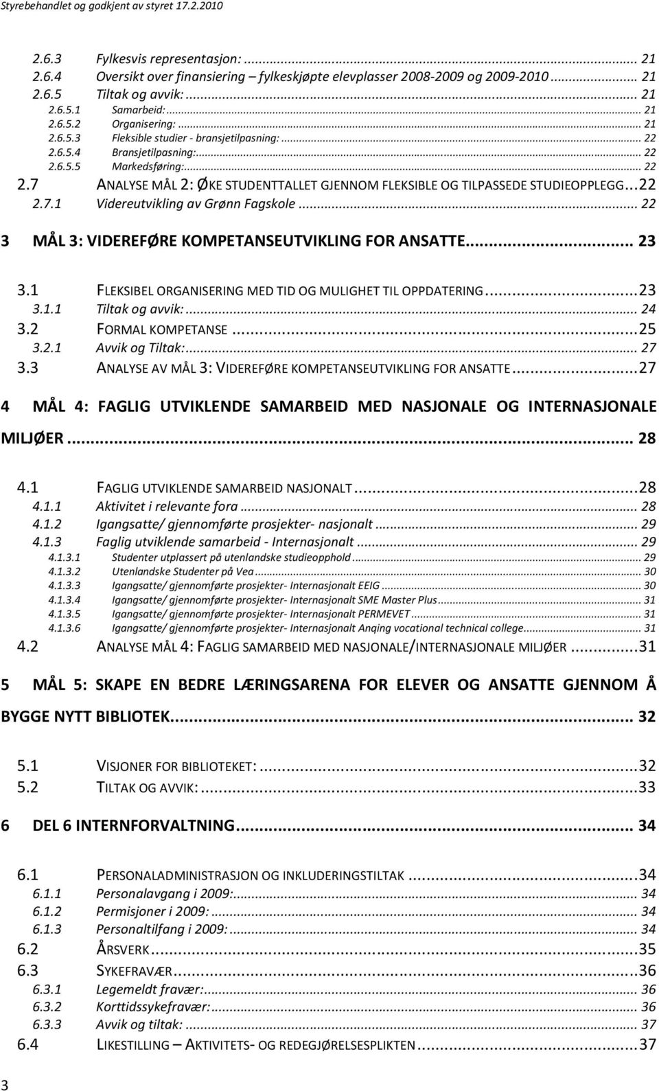 .. 22 2.7.1 Videreutvikling av Grønn Fagskole... 22 3 MÅL 3: VIDEREFØRE KOMPETANSEUTVIKLING FOR ANSATTE... 23 3.1 FLEKSIBEL ORGANISERING MED TID OG MULIGHET TIL OPPDATERING... 23 3.1.1 Tiltak og avvik:.