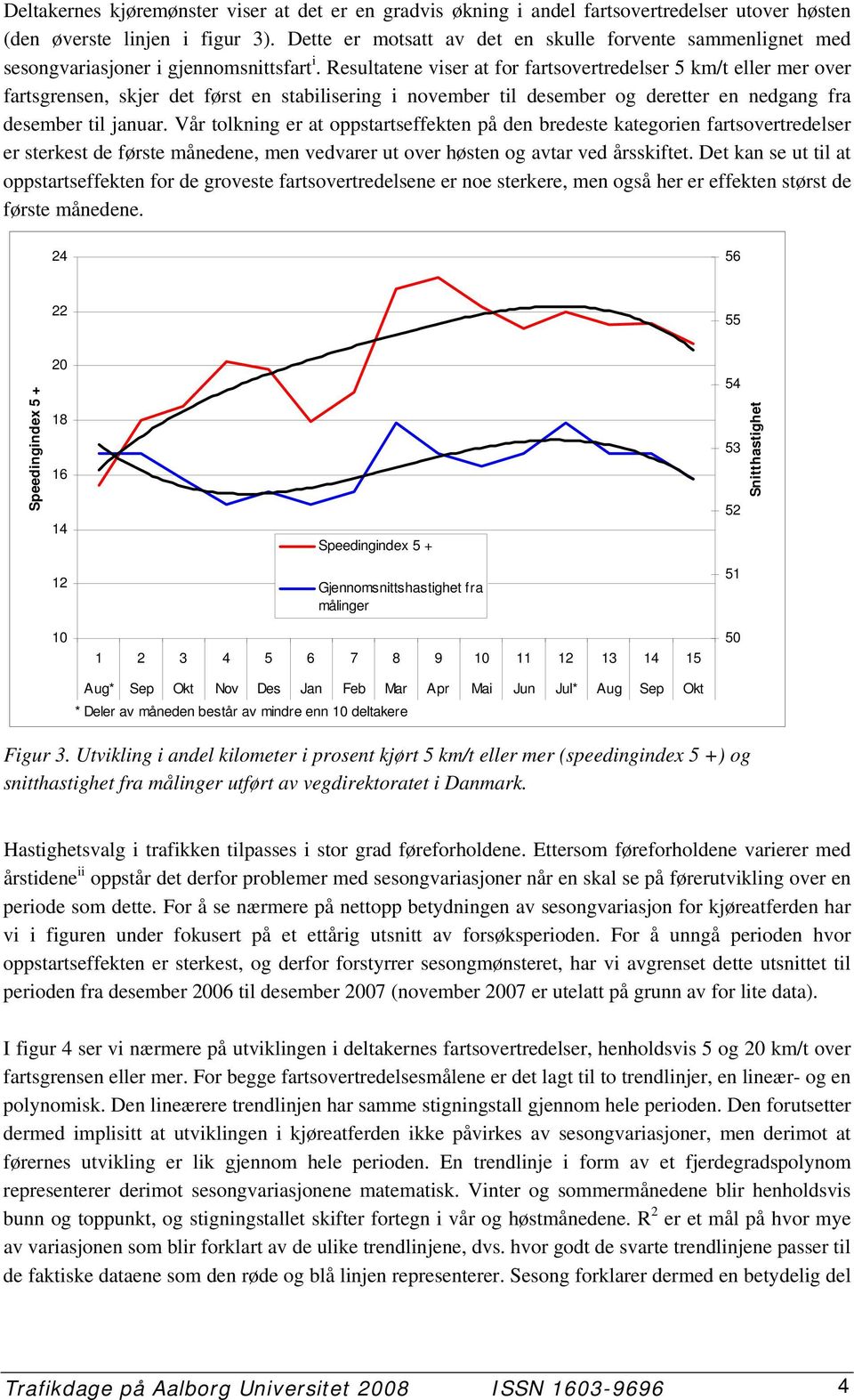 Resultatene viser at for fartsovertredelser 5 km/t eller mer over fartsgrensen, skjer det først en stabilisering i november til desember og deretter en nedgang fra desember til januar.