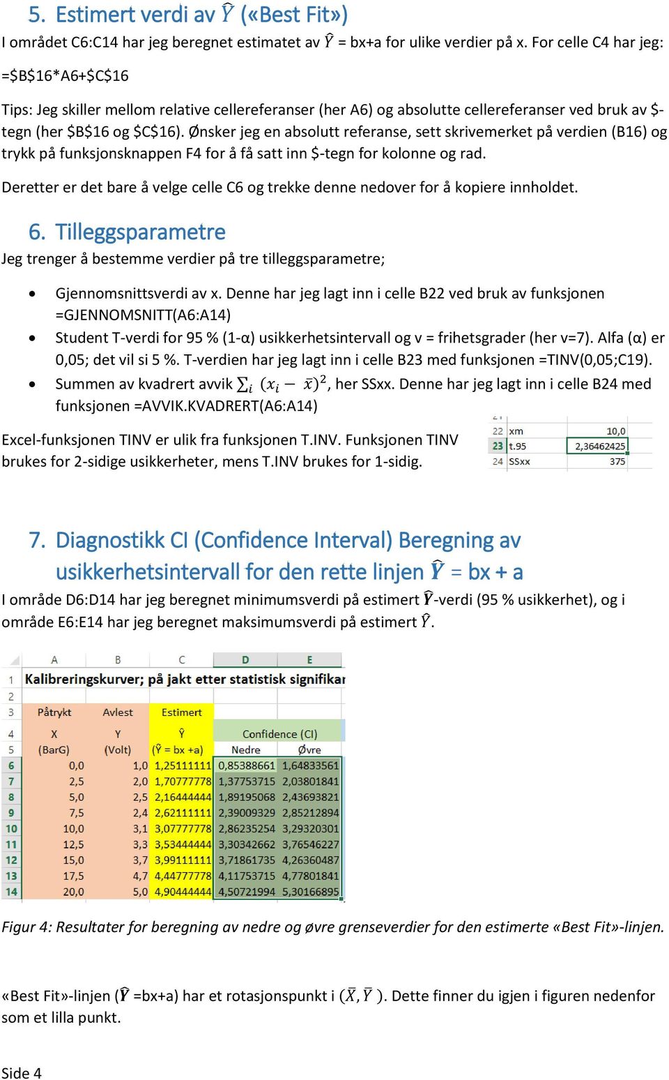 Ønsker jeg en absolutt referanse, sett skrivemerket på verdien (B16) og trykk på funksjonsknappen F4 for å få satt inn $-tegn for kolonne og rad.