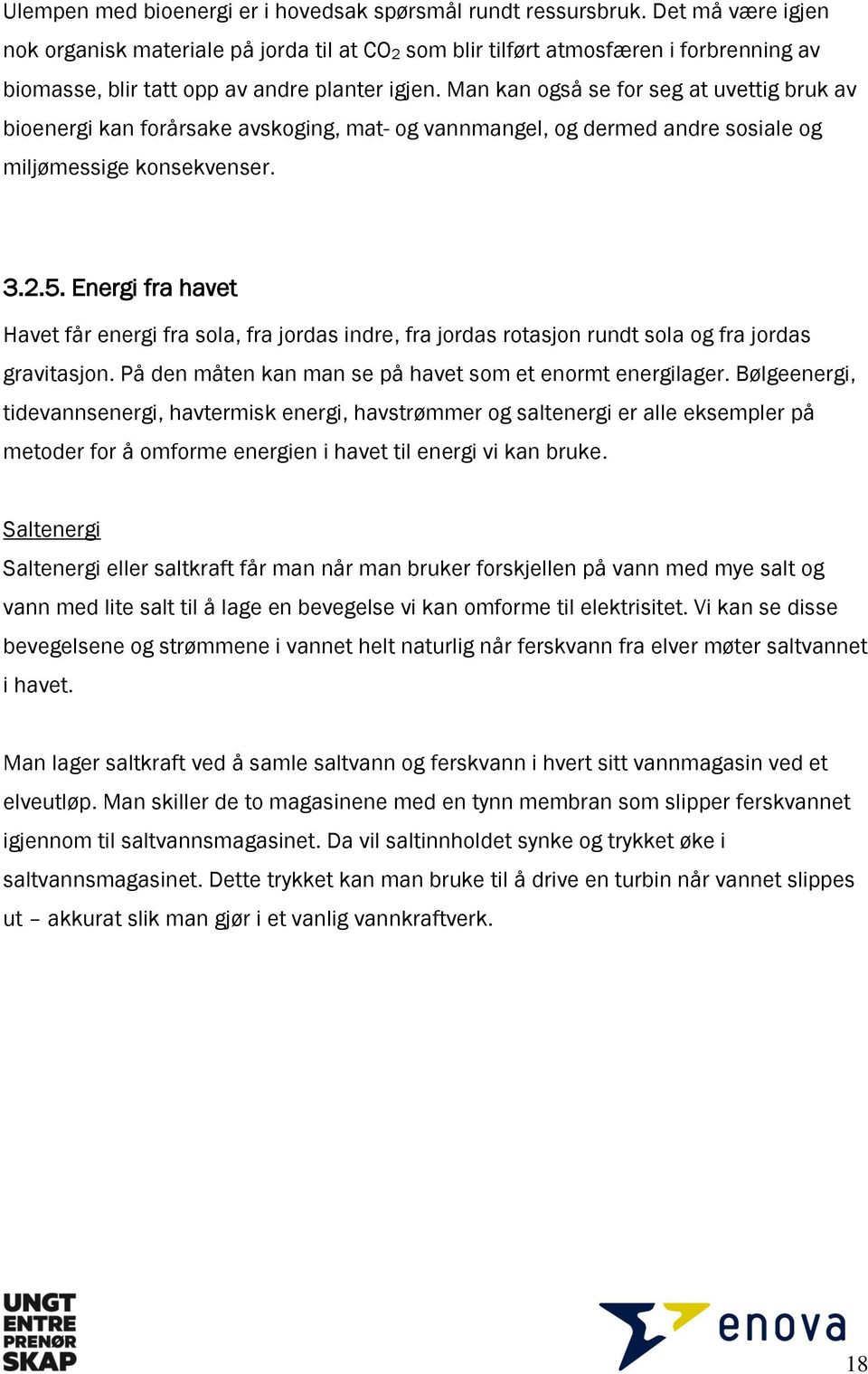 Man kan også se for seg at uvettig bruk av bioenergi kan forårsake avskoging, mat- og vannmangel, og dermed andre sosiale og miljømessige konsekvenser. 3.2.5.