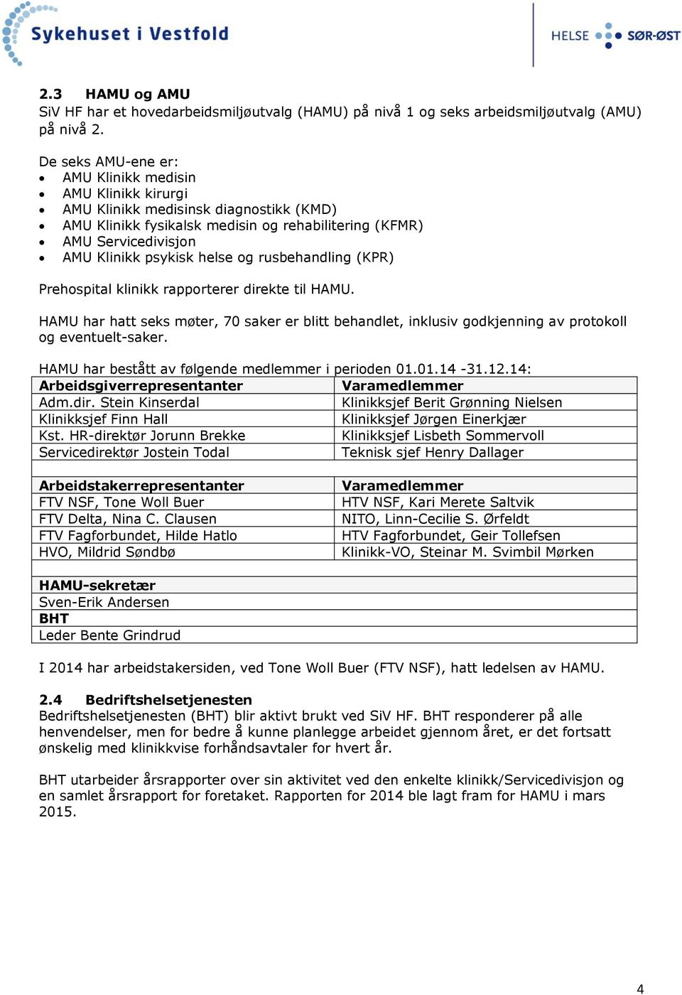 helse og rusbehandling (KPR) Prehospital klinikk rapporterer direkte til HAMU. HAMU har hatt seks møter, 70 saker er blitt behandlet, inklusiv godkjenning av protokoll og eventuelt-saker.