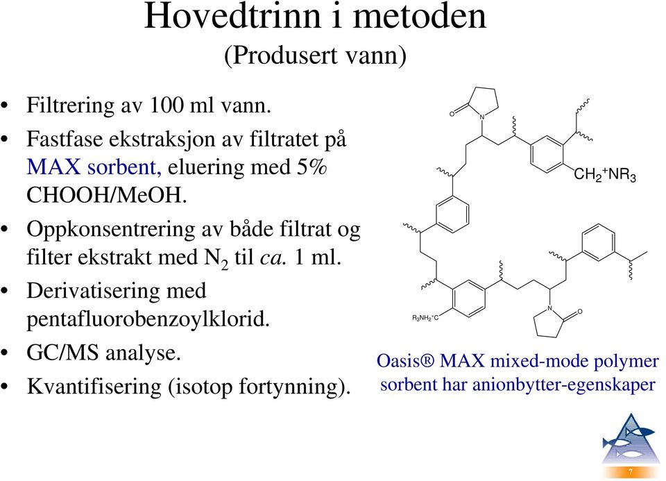 Oppkonsentrering av både filtrat og filter ekstrakt med N 2 til ca. 1 ml.