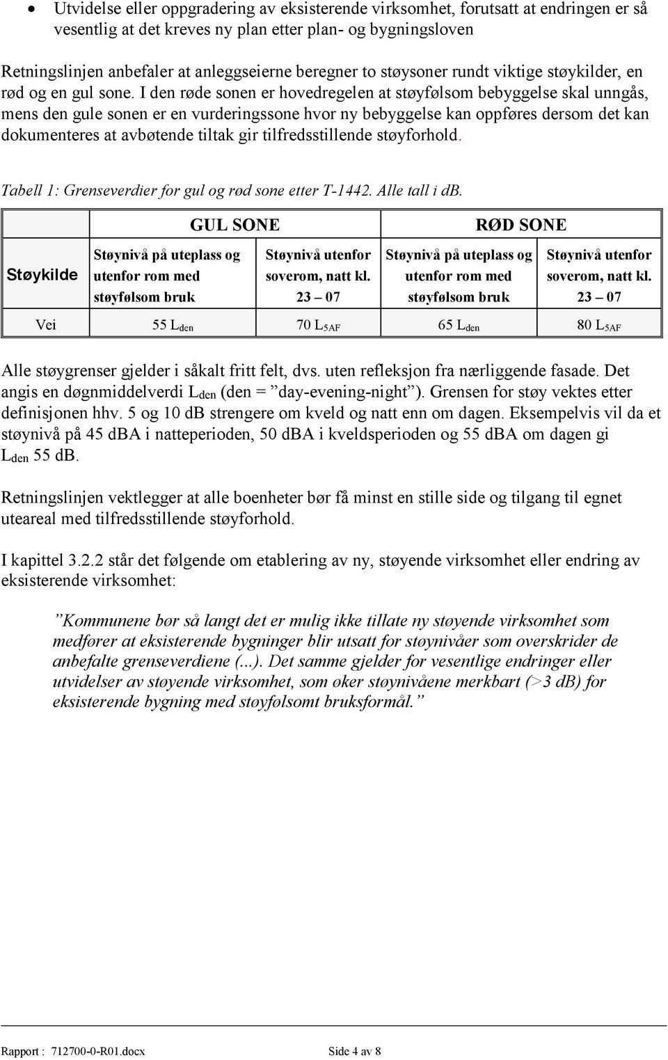 I den røde sonen er hovedregelen at støyfølsom bebyggelse skal unngås, mens den gule sonen er en vurderingssone hvor ny bebyggelse kan oppføres dersom det kan dokumenteres at avbøtende tiltak gir