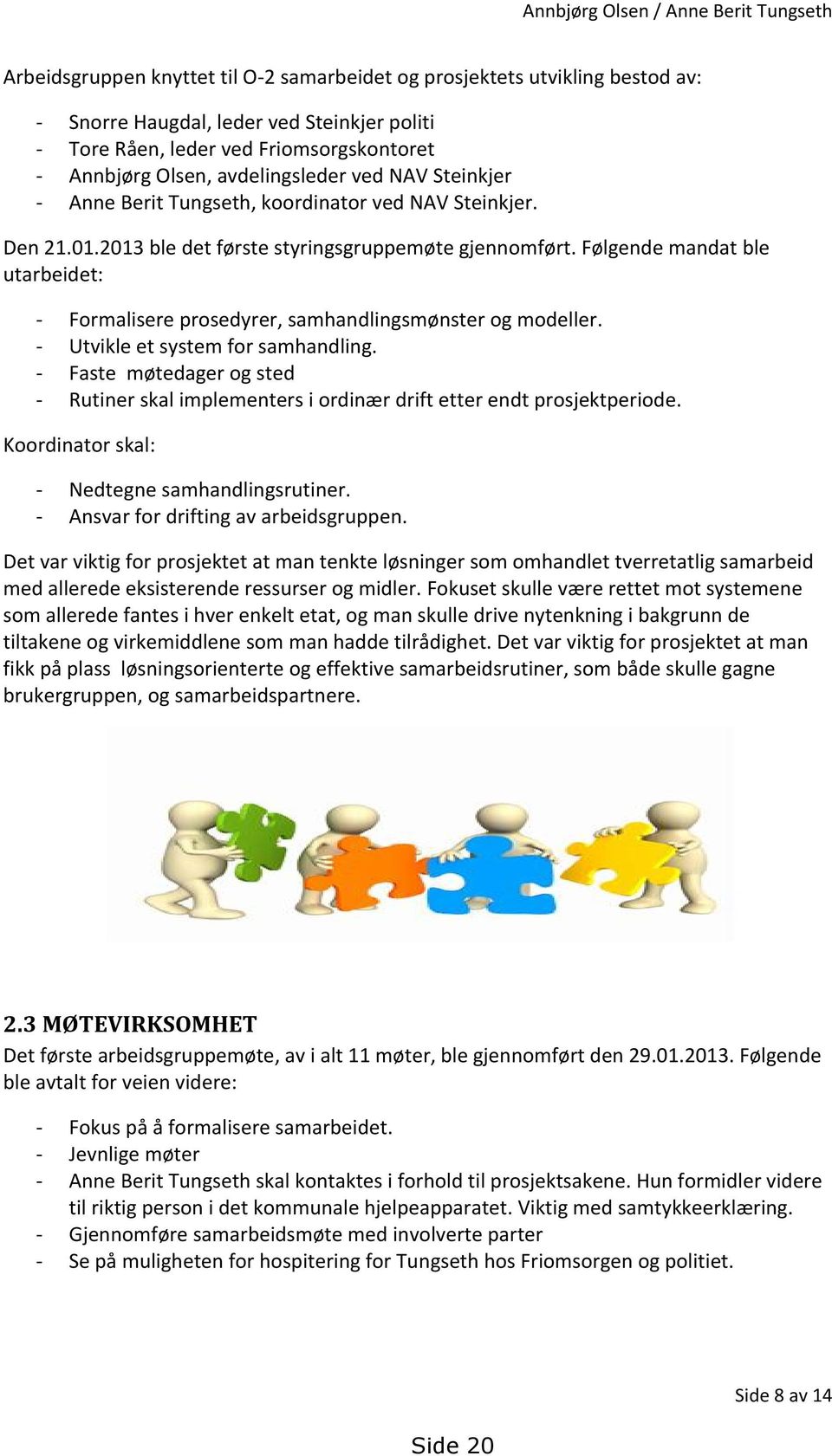 Følgende mandat ble utarbeidet: - Formalisere prosedyrer, samhandlingsmønster og modeller. - Utvikle et system for samhandling.