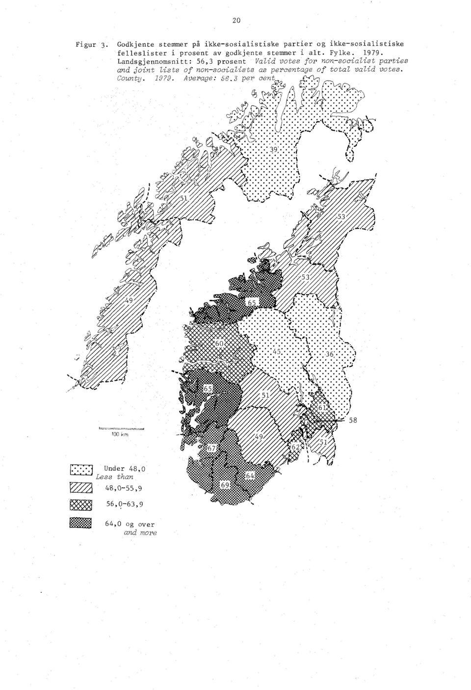 joint lists of non-socialists as percentage of total valid votes County 99 Average:, per cent * _',_*--/ *s