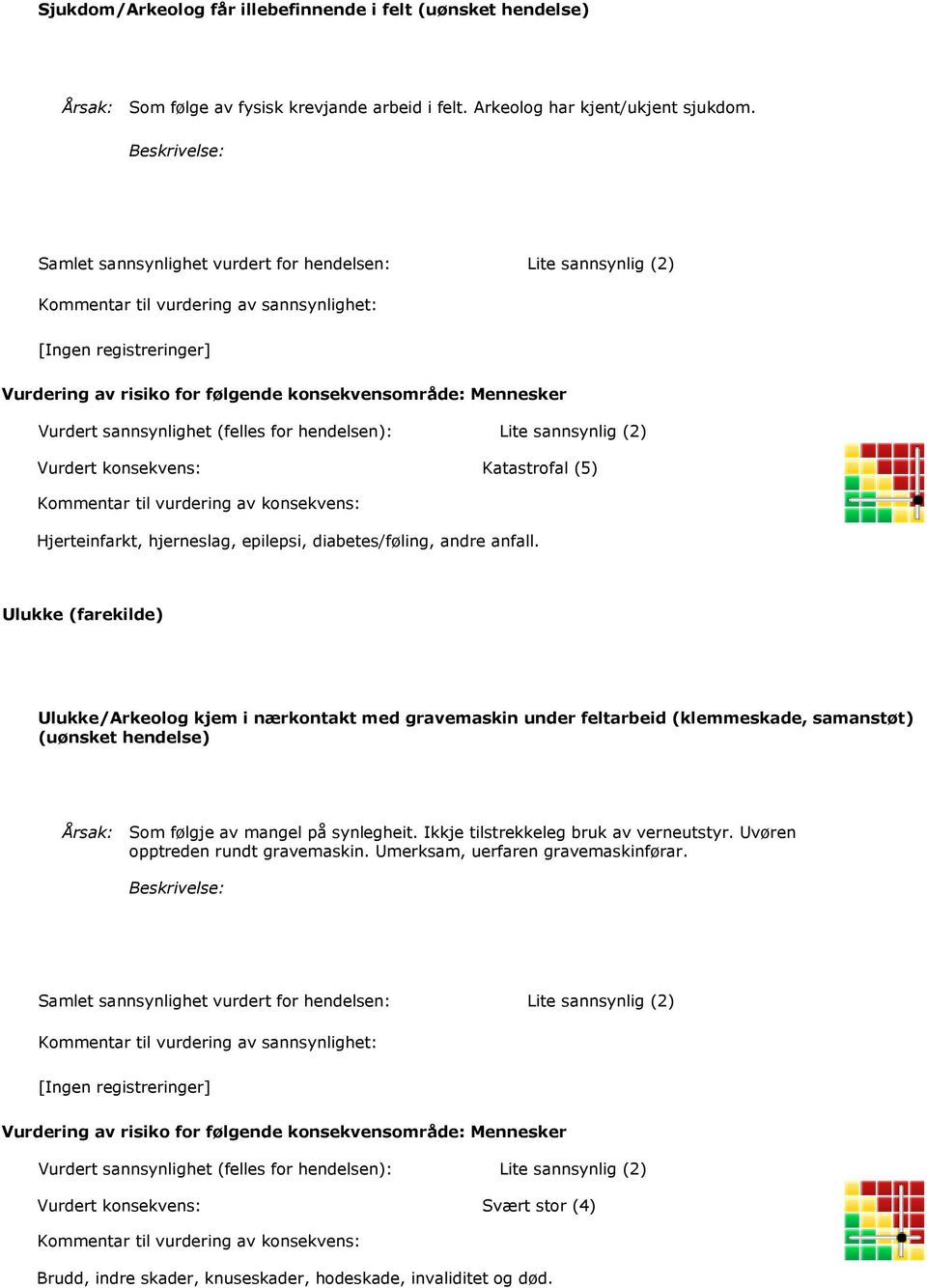 epilepsi, diabetes/føling, andre anfall.