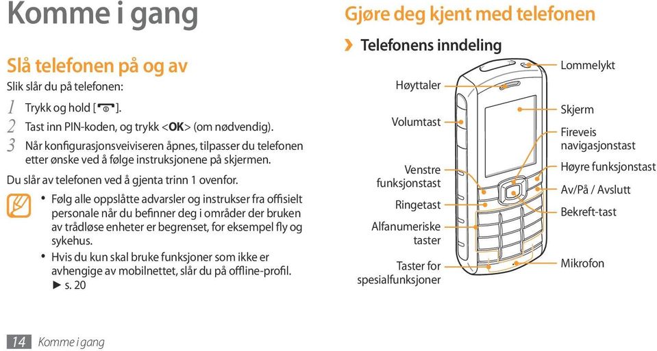 Følg alle oppslåtte advarsler og instrukser fra offisielt personale når du befinner deg i områder der bruken av trådløse enheter er begrenset, for eksempel fly og sykehus.